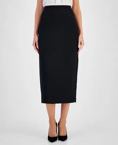 Kasper Women's Stretch Crepe Column Midi Skirt In Black