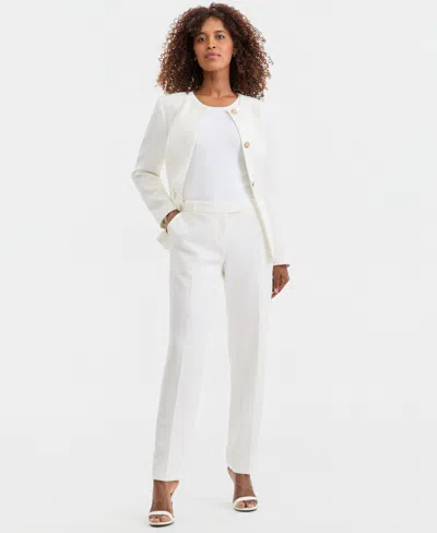 Kasper Women's Stretch Crepe High-rise Straight Pants In White