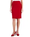Kasper Womens Knee-length Lined Pencil Skirt In Red