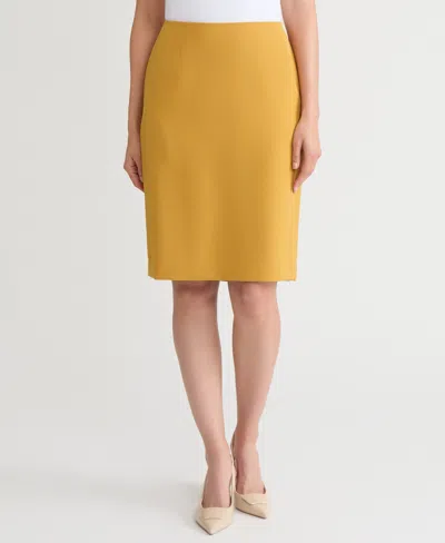 Kasper Women's Stretch-crepe Knee-length Pencil Skirt In Yellow