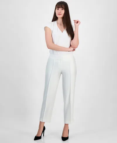 Kasper Women's Stretch-crepe Mid-rise Slim Ankle Pants, Regular & Petite Sizes In Vanilla Ice