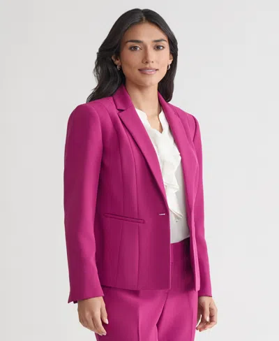 Kasper Women's Stretch Crepe One Button Blazer, Regular & Petite In Pink