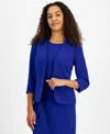 Kasper Rolled Cuff Knit Blazer In Royal Signature
