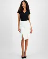 Kasper Women's Stretch Crepe Paneled Pencil Skirt, Regular & Petite In Vanilla Ice