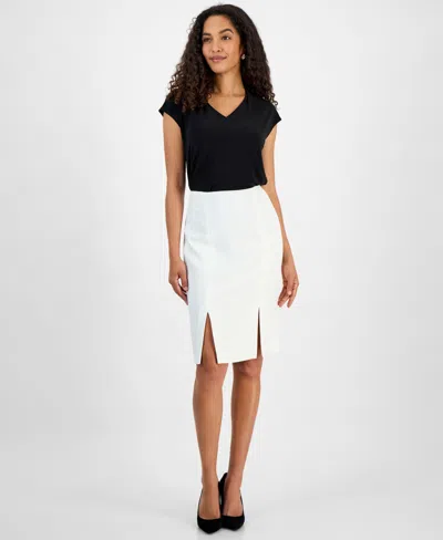 Kasper Women's Stretch Crepe Paneled Pencil Skirt, Regular & Petite In Vanilla Ice