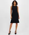 Kasper Women's Stretch-crepe Pleat-hem Sheath Dress, Regular & Petite In Black