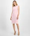 Kasper Women's Stretch Crepe Sheath Dress In Tutu Pink,vanilla Ice