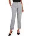 Kasper Women's Stretch Crepe Slim Leg Pant, Regular & Petite In Grey,black