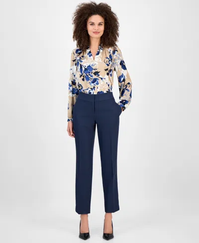 Kasper Women's Stretch Crepe Slim Leg Pant, Regular & Petite Sizes