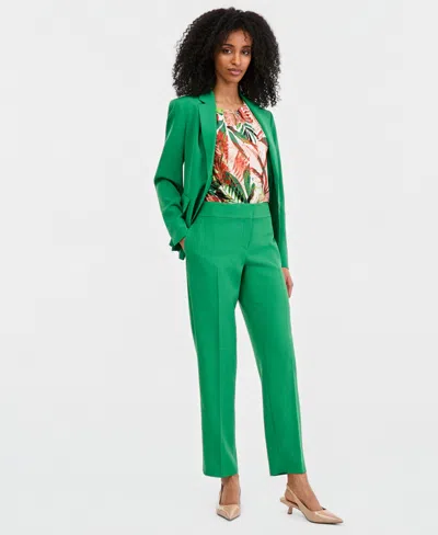 Kasper Women's Stretch Crepe Slim Leg Pant, Regular & Petite Sizes In Green