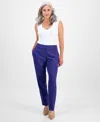 Kasper Women's Stretch Crepe Slim Leg Pant, Regular & Petite Sizes In Purple