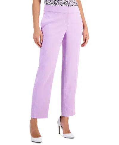 Kasper Women's Stretch-crepe Straight-leg Pants In Lavendar Mist