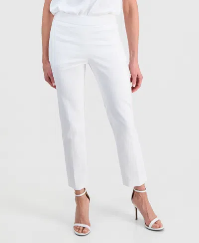 Kasper Women's Stretch Twill Cropped Pull-on Pants In White
