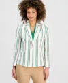 Kasper Women's Striped Flap-pocket Blazer In Pattern
