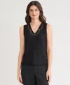 Kasper Women's Studded V-neck Sleeveless Top In Black