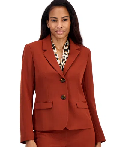 Kasper Women's Tailored Two-button Flap-pocket Blazer In Sepia Spice