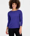 Kasper Box Texture Boat Neck Sweater In Animal Print
