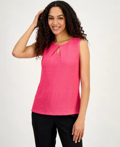 Kasper Women's Textured Sleeveless Top, Regular & Petite In Pink