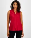 Kasper Women's Tie-neck Sleeveless Top, Regular & Petite In Fire Red