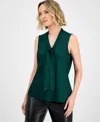 Kasper Women's Tie-neck Sleeveless Top, Regular & Petite In Green