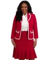 Kasper Women's Flared-hem Skirt, Regular & Plus Sizes In Crimson Cream