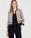 Kasper Women's Tipped Boucle Cardigan Jacket In Multi