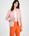 Kasper Women's Tweed Collarless Open-front Jacket