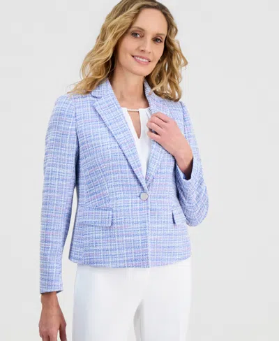 Kasper Women's Tweed One-button Jacket In Blue