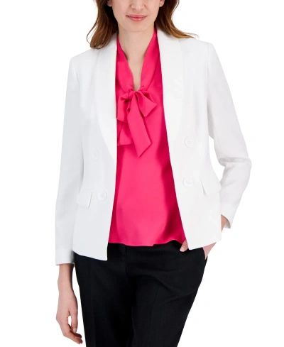 Kasper Women's Tweed Shawl-collar Blazer In Lily White