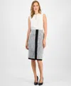 Kasper Women's Tweed Split-seam Skirt, Regular & Petite In Gray