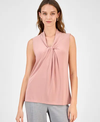 Kasper Women's Twisted V-neck Sleeveless Top