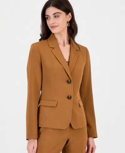 Kasper Women's Two-button Notch-collar Tailored Blazer In Cinnamon