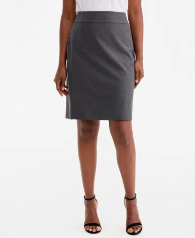 Kasper Women's Washable Bi-stretch Back-zipper Pencil Skirt In Gray