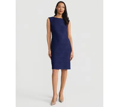Kasper Women's Wave Knit Sheath Dress In Blue