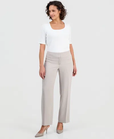 Kasper Women's Wide-leg Smooth-front Pants In Neutral