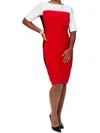 Kasper Womens Business Short Sheath Dress In Red
