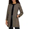 Kasper Womens Checkered Polyester Open Front In Multi