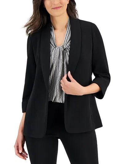Kasper Womens Crosshatch Proffesional Open Front In Black
