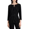 Kasper Womens Embellished Polyester Blouse In Black