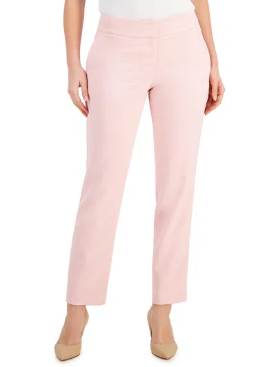 Kasper Plus Size Stretch Crepe Mid-rise Ankle Pants In Tutu Pink