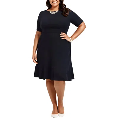 Kasper Womens Knee-length A-line Sheath Dress In Black