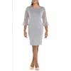 Kasper Womens Lace Bell Sleeve Sheath Dress In White