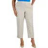 Kasper Plus Size Mid Rise Straight-leg Fly-front Pants In Multi