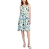 Kasper Womens Linen Knee-length Mini Dress In Multi