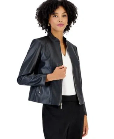 Kasper Womens Moto Zip Up Jacket In Rich Chocolate