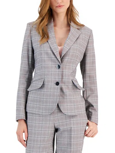 Kasper Womens Office Career Suit Jacket In Grey