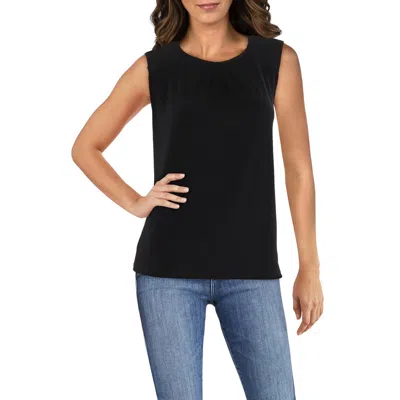 Kasper Womens Pleated Polyester Shell In Black
