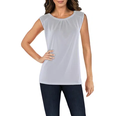 Kasper Womens Pleated Polyester Shell In White