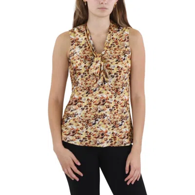 Kasper Womens Pleated Sleeveless Shell In Multi