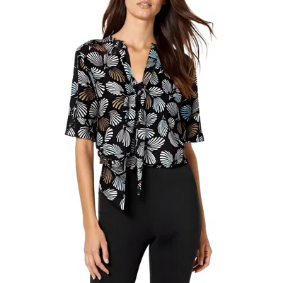 Kasper Womens Printed Chiffon Blouse